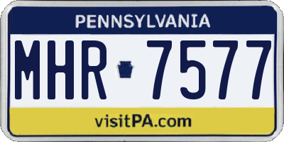 PA license plate MHR7577