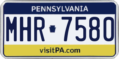PA license plate MHR7580