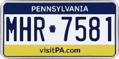 PA license plate MHR7581