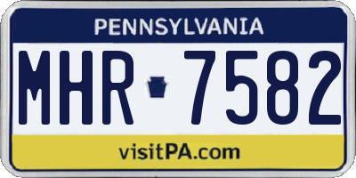 PA license plate MHR7582