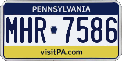 PA license plate MHR7586
