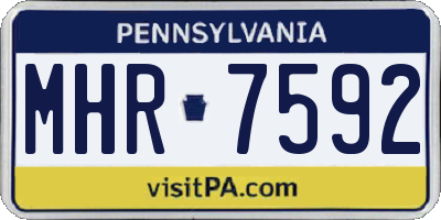 PA license plate MHR7592