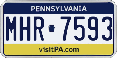 PA license plate MHR7593