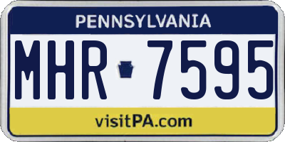 PA license plate MHR7595