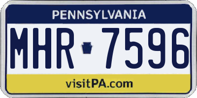 PA license plate MHR7596