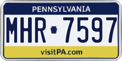 PA license plate MHR7597