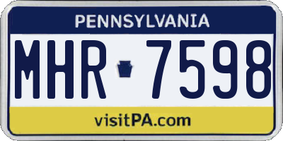 PA license plate MHR7598