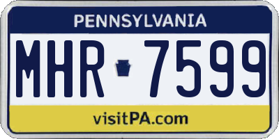 PA license plate MHR7599