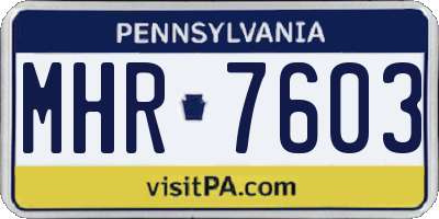 PA license plate MHR7603