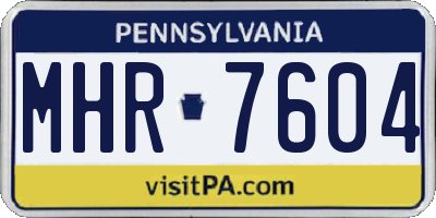 PA license plate MHR7604
