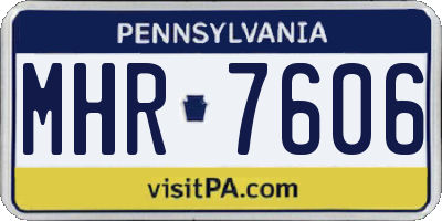 PA license plate MHR7606