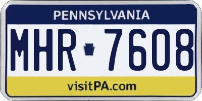 PA license plate MHR7608