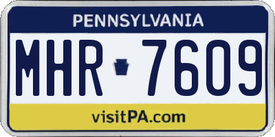 PA license plate MHR7609