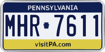 PA license plate MHR7611