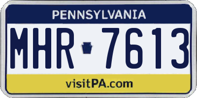 PA license plate MHR7613