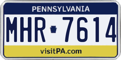 PA license plate MHR7614
