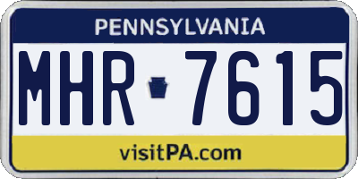 PA license plate MHR7615