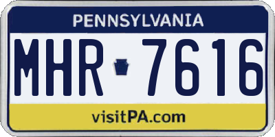 PA license plate MHR7616