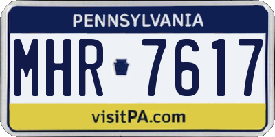 PA license plate MHR7617