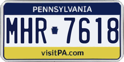 PA license plate MHR7618