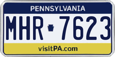PA license plate MHR7623