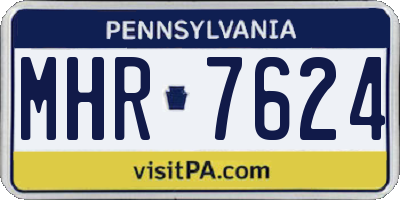 PA license plate MHR7624