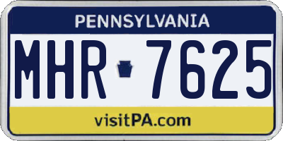 PA license plate MHR7625
