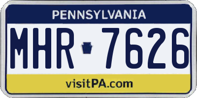 PA license plate MHR7626