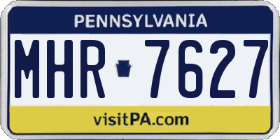 PA license plate MHR7627