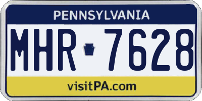 PA license plate MHR7628