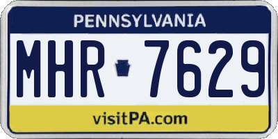 PA license plate MHR7629