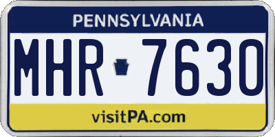 PA license plate MHR7630