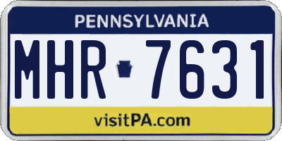 PA license plate MHR7631