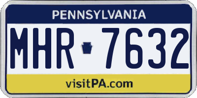 PA license plate MHR7632