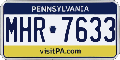 PA license plate MHR7633