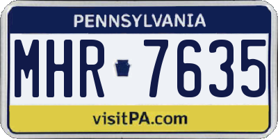 PA license plate MHR7635