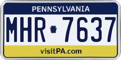 PA license plate MHR7637