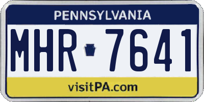 PA license plate MHR7641