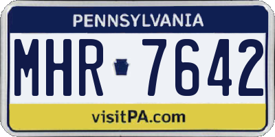 PA license plate MHR7642