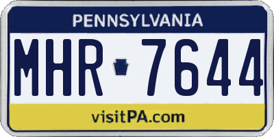 PA license plate MHR7644
