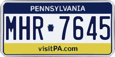 PA license plate MHR7645