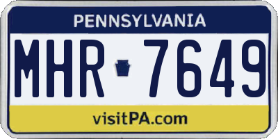 PA license plate MHR7649