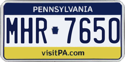 PA license plate MHR7650