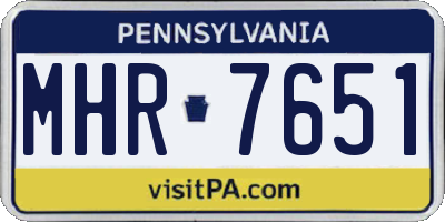 PA license plate MHR7651