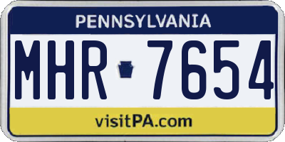 PA license plate MHR7654
