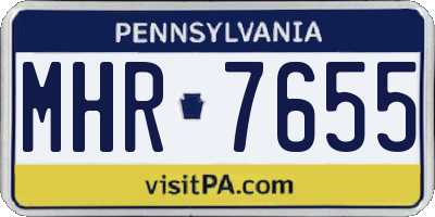 PA license plate MHR7655