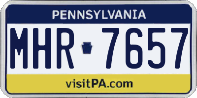 PA license plate MHR7657