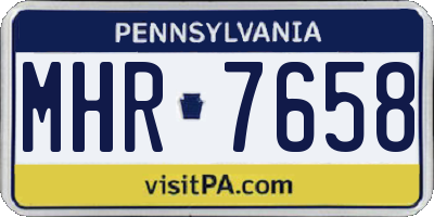 PA license plate MHR7658