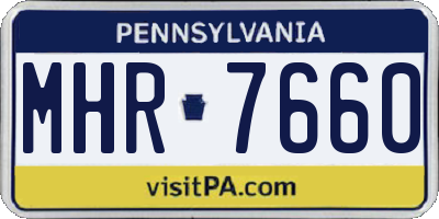 PA license plate MHR7660
