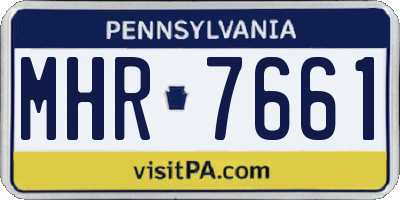 PA license plate MHR7661